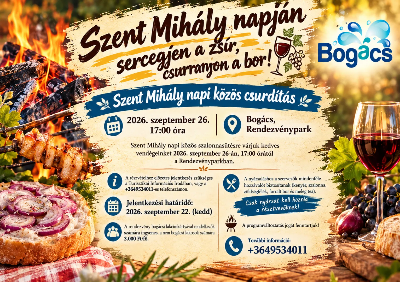Szent Mihály napi közös szalonnasütés Bogácson