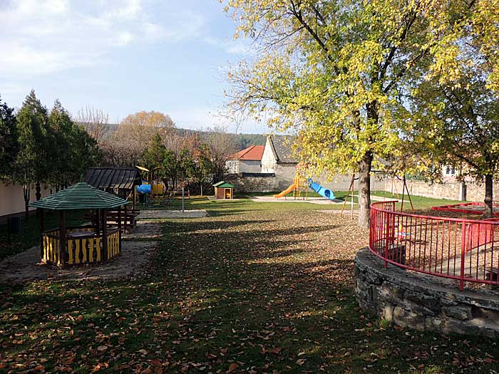 The yard of the day care nursery school